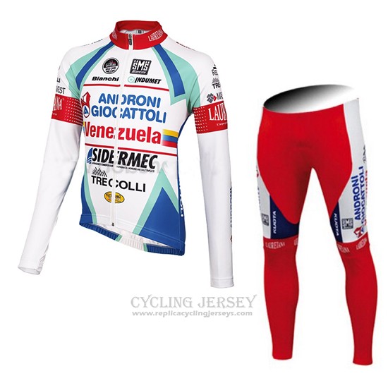 2014 Cycling Jersey Androni Giocattoli White Long Sleeve and Bib Tight